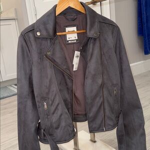 Abercrombie & Fitch: Brand New - Dark Gray Vegan Suede Jacket Size XL